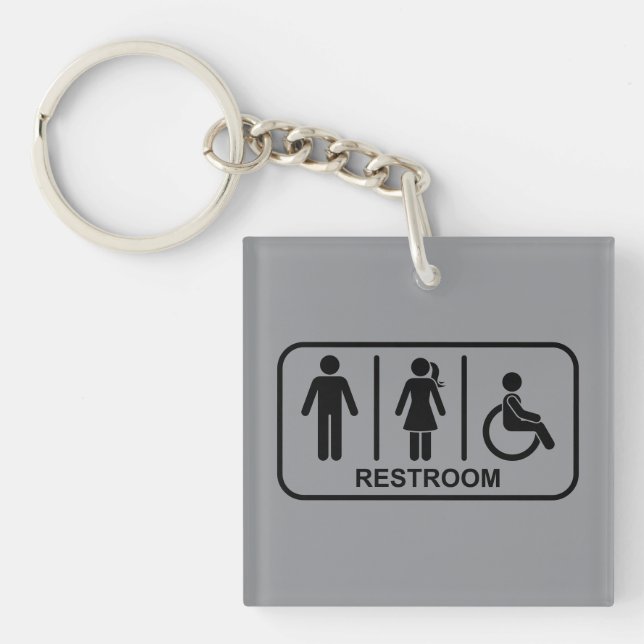 All Gender Bathroom Symbol Schlüsselanhänger (Vorderseite)