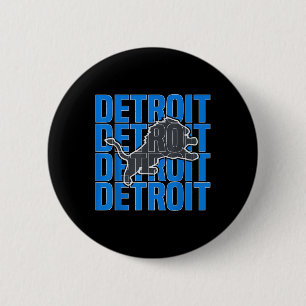 All Grit - Detroit Cool Retro Löwenliebhaber Detro Button