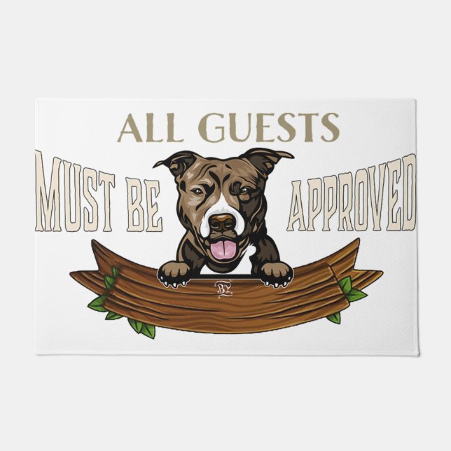 All Guests Must Be Appoved Mat, Cute Dog  Fußmatte (Vorderseite)