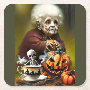 All Hallow Tea Time Rechteckiger Pappuntersetzer