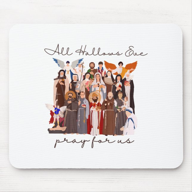 All Hallows Eve Pray For Us Halloween Catholic Sai Mousepad (Vorne)