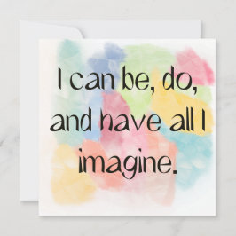 All I Imagine Aquarell-Zitat Kunstkarte Feiertagskarte