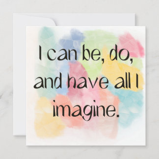 All I Imagine Aquarell-Zitat Kunstkarte Feiertagskarte