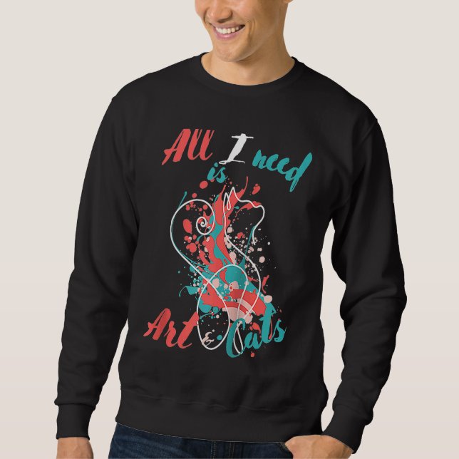 All I need is and Cats Cool Line Raglan Baseball Sweatshirt (Vorderseite)
