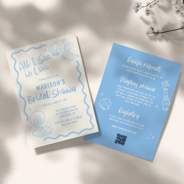 All I Sea is Love Bridal Shower Einladung (Von Creator hochgeladen)