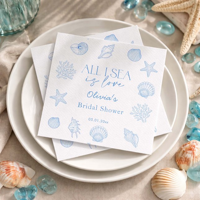 All I Sea Is Love Bridal Shower  Serviette (Von Creator hochgeladen)