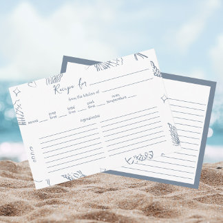 All I Sea is Love Dusty Blue Recipe Bridal Shower  Begleitkarte