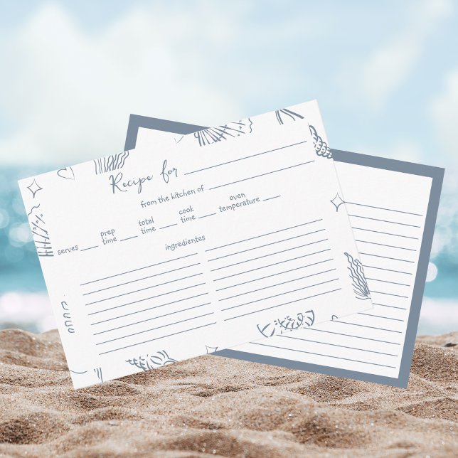 All I Sea is Love Dusty Blue Recipe Bridal Shower  Begleitkarte (Von Creator hochgeladen)