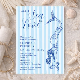 All I Sea Is Love Nautical Mermaid Bridal Shower Einladung