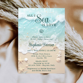All I Sea Is Love Ocean Waves Beach Bridal Shower Einladung