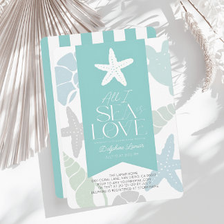 All I Sea is Love Starfish Bridal Shower Einladung