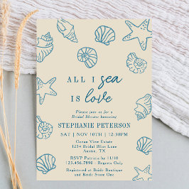 All I Sea Is Love Whimsical Beach Bridal Shower Einladung