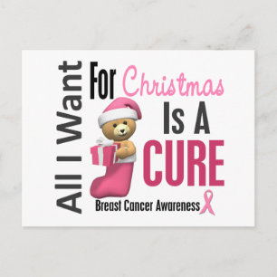 All I Want For Christmas Breast Cancer Feiertagspostkarte