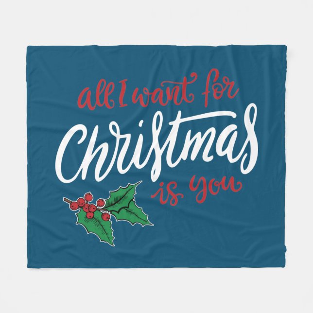 All I want for Christmas Fleecedecke (Vorderseite (Horizontal))