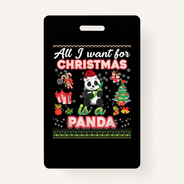 All I Want For Christmas Is A Panda Ugly Sweater F Ausweis (Vorderseite)