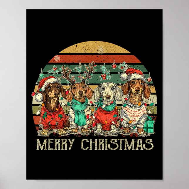 All I Want For Christmas Is More Dachshunds Ugly X Poster (Vorne)