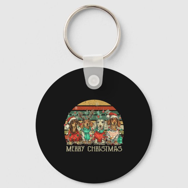 All I Want For Christmas Is More Dachshunds Ugly X Schlüsselanhänger (Vorderseite)