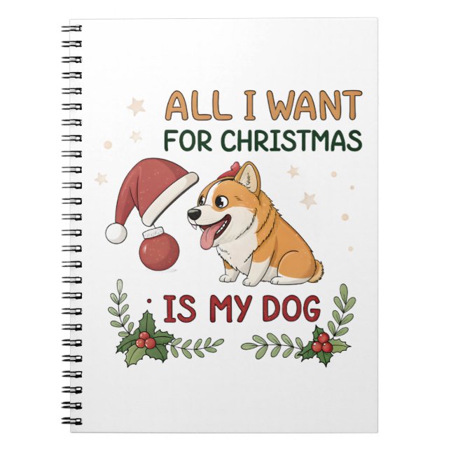 All I Want for Christmas Is My Dog Art Notizblock (Vorderseite)