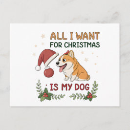 All I Want for Christmas Is My Dog Art Postkarte