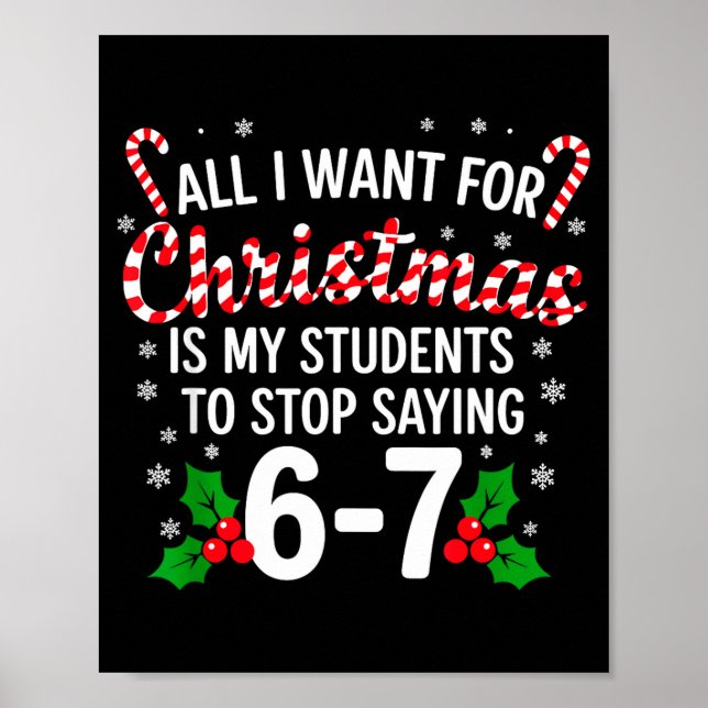 All I Want For Christmas Is My Students To Stop Sa Poster (Vorne)
