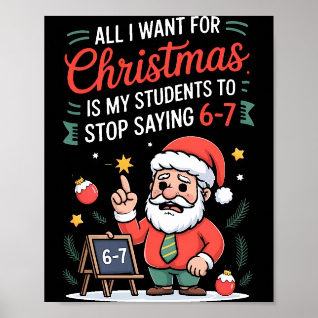 All I Want For Christmas Is My Students To Stop Sa Poster (Vorne)