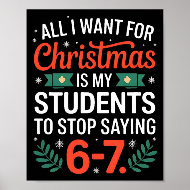 All I Want For Christmas Is My Students To Stop Sa Poster (Vorne)