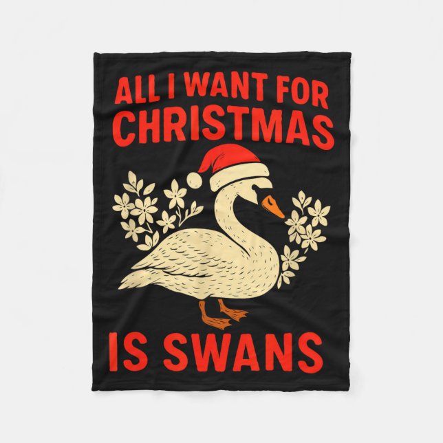 All I Want For Christmas Is Swans Ugly Xmas Sweate Fleecedecke (Vorderseite)