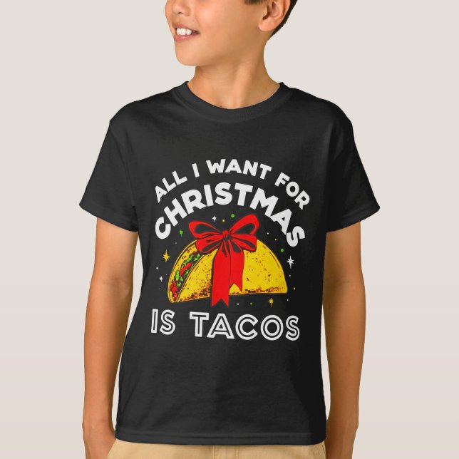 All I Want For Christmas Is Tacos Long Sleeve  T-Shirt (Vorderseite)