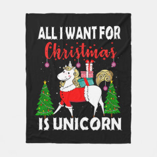 All I Want For Christmas is Unicorn Fleecedecke