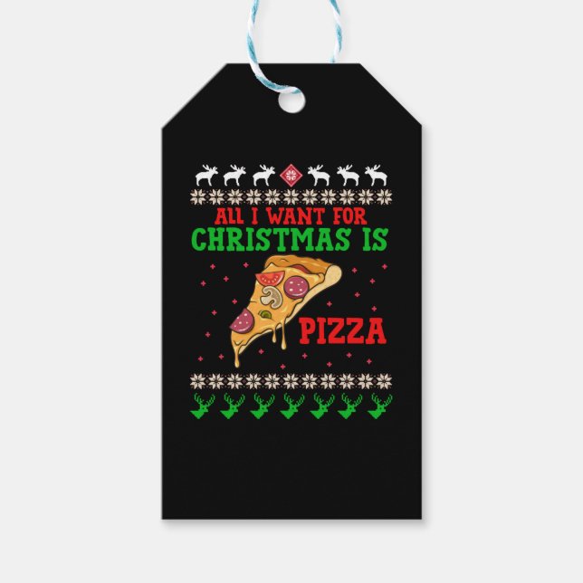 All I Want For Christmas Pizza Geschenkanhänger (Vorderseite)
