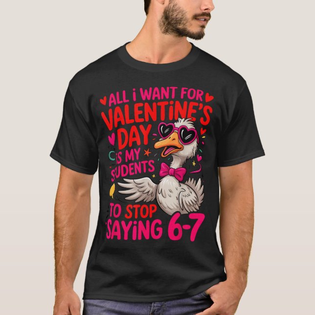 All I Want For Valentines Day Is My Student Stop S T-Shirt (Vorderseite)
