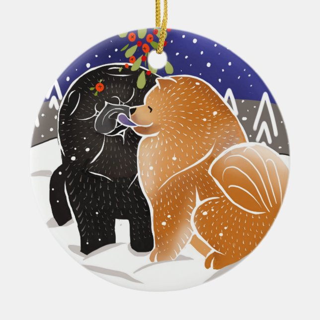 ALL I WOLL FOR XMAS 2018 Chow Porzellan Ornament (Vorne)