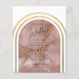 All-in1 Gold Dusty Rose Marmorarsch Hochzeit Flyer