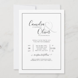 All-in-1 Eleganter klassischer Schwarzer Schriftar Einladung