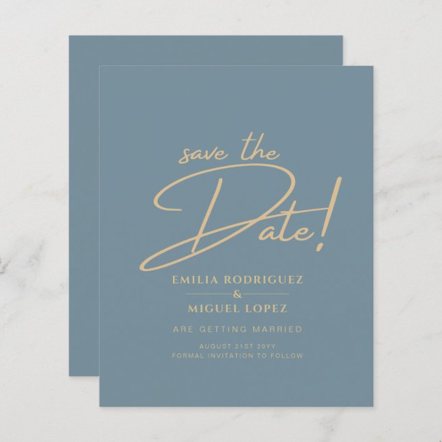 All-in-1 Elegantes Sea Glass Aquamarin Gold Weddin (Vorne/Hinten)