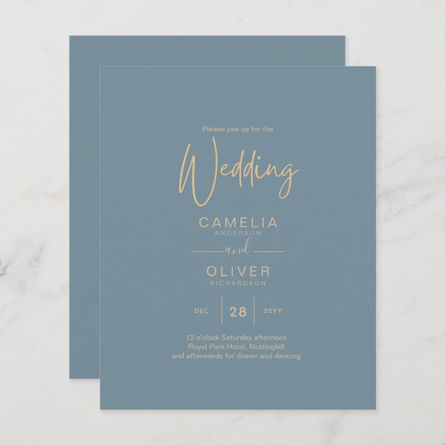 All-in-1 Elegantes Sea Glass Aquamarin Gold Weddin (Vorne/Hinten)