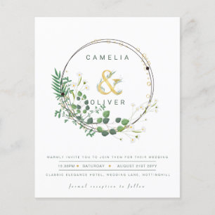 All-in-1-Gold-Kranz QR-Code Hochzeitscodierung Flyer