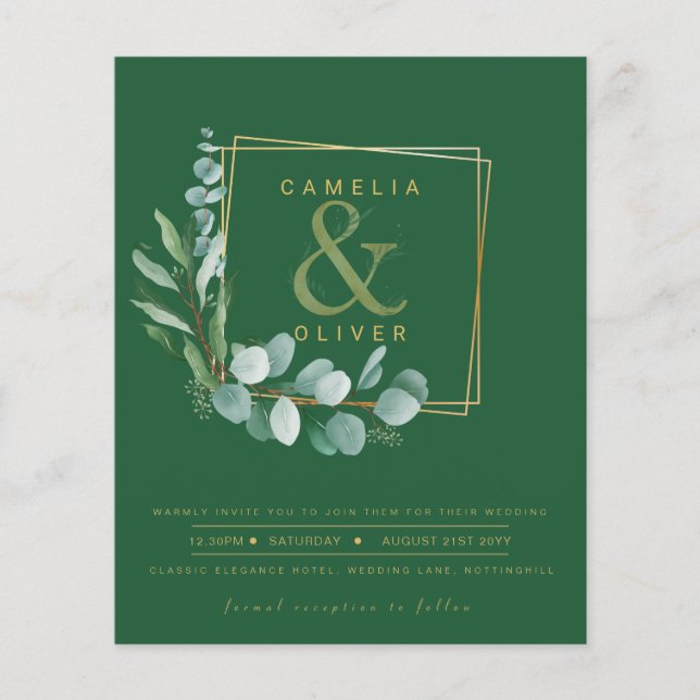 All-in-1-Gold-Kranz QR-Code Hochzeitscodierung Flyer (Vorne)