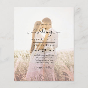 All-in-1 Rosa Ombre Foto Overlay HochzeitQR-Code Flyer