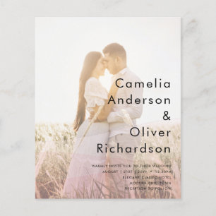 All-in-1 Rosa Ombre Foto Overlay HochzeitQR-Code Flyer