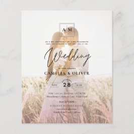 All-in-1 Rosa Ombre Foto Overlay HochzeitQR-Code Flyer