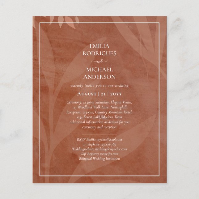 All-in-1 Rustic Terracotta Overlay Wedding Flyer (Vorne)