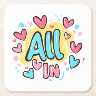 "All in" Graffiti-Stil Rechteckiger Pappuntersetzer