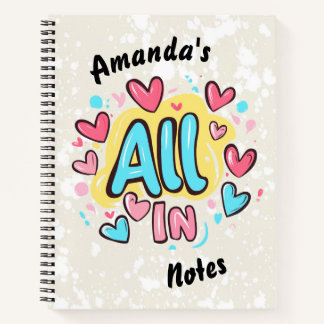 "All In" Graffiti Style Notebook Notizbuch