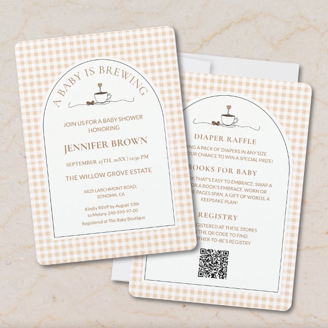 All in One A Baby Is Brewing Coffee Baby Shower Einladung (Von Creator hochgeladen)