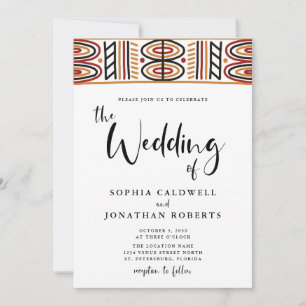 All in One African Motif Calligrafy Wedding Einladung