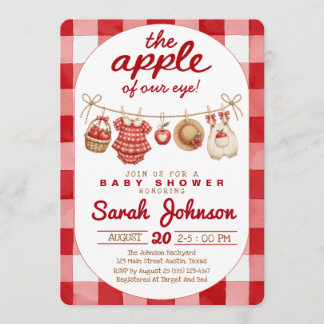 All in One Augapfel Gingham-Baby-Party Einladung