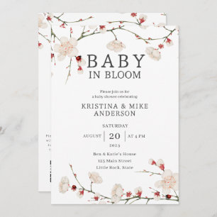 All in one Baby in Bloom QR Code Dusche Einladung