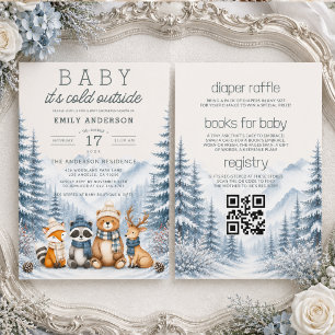 All in One Baby It's Cold Outside Woodland Dusche Einladung
