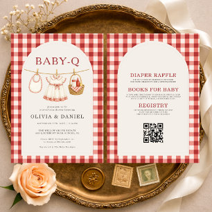 All in One Baby Q Mädchen Wäscheleine Baby Shower Einladung
